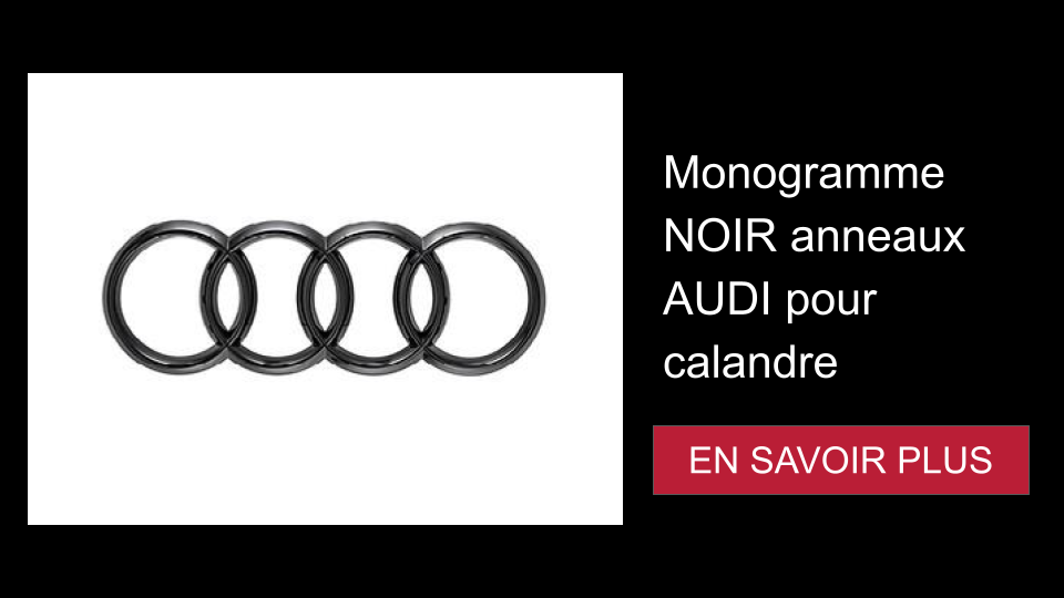 Monogramme NOIR anneaux AUDI pour calandre